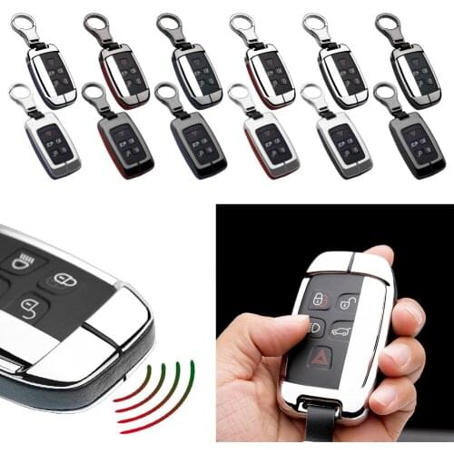Car Key Fob Case Cover Shell Leather For Land Rover Discovery 5 Range Rover Evoque Velar For Jaguar E-Pace I-Pace
