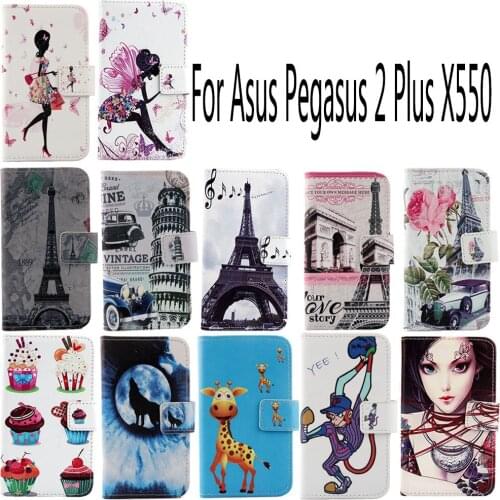 AiLiShi PU Cartoon Leather Case For Asus Pegasus 2 Plus X550 Hot Patterns Flip Colorful Painted Protective Cover Skin In Stock