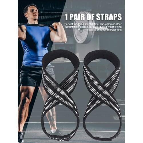 Figure 8 Weight Lifting Straps DeadLift Wrist Strap Deadlift Straps Lifting Straps For Weightlifters Gym Fitness Equipment