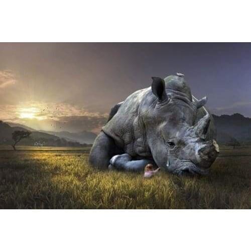 GLymg 5d Diamond Painting DIY Diamond Kits Diamond Embroidery Rhinoceros Tears Diamond Wall Arts Decor