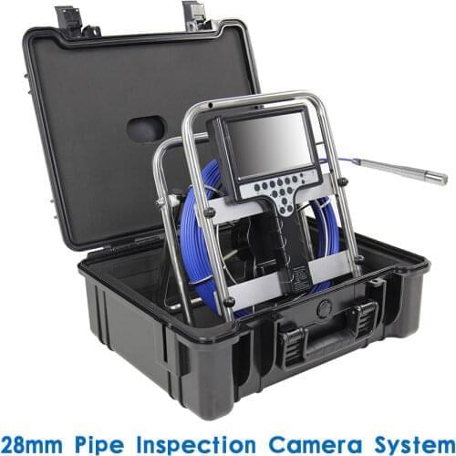 28mm Self-Balancing Camera With 512 Transmitter Locator Pipeline Pipe Sewer Inspection Endoscope System Meter Counter DVR