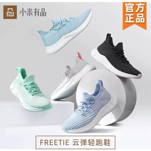 FREETIE Light Running Shoes Flying Knitting Upper Shock Absorption Rebound Sneakers TPR Wear-resistant Outsole Cloud Bomb Shoe