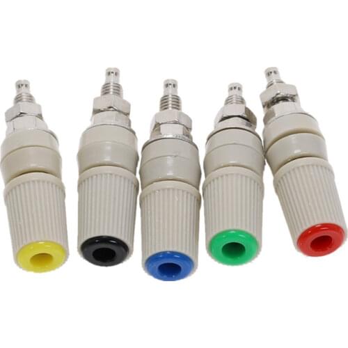 5pcs/bag M5*48 Pure Copper Terminal 5mm Banana Socket Terminal Grounding Column Plug Socket Test Terminal 30A High Current