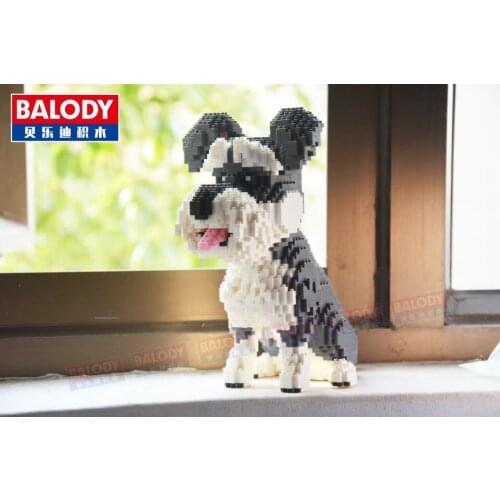 Mini Blocks Dog Model Small Bricks Dachshund Assembly Brinquedos Schnauzer Figure Husky Kids Gifts Toys for Children Present