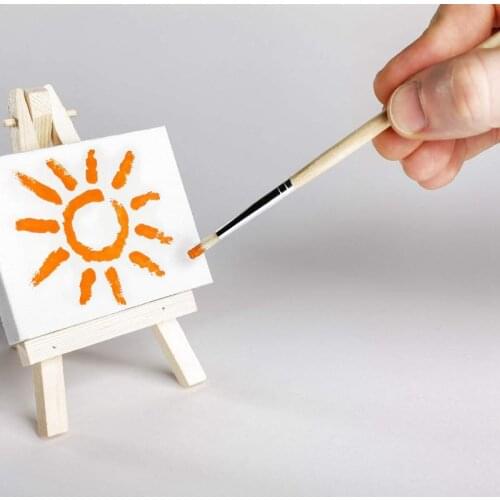 Easel Artists 3 inch x3 inch Mini Canvas 5 inch Mini Easel Painting Craft Drawing Set Contains: 12 Mini Canvases 12 Mini Eas