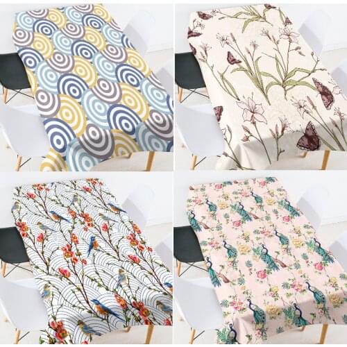 Geometric striped flowers table cloth set rectangular table tablecloth Flexible glass table protector picnic blanket table cover