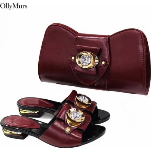 New Arrival Nigerian Design Totem Ladies Shoes And Bags Set Latest Fashion Pumps 2CM Shoes And Bags Set For Wedding Party
