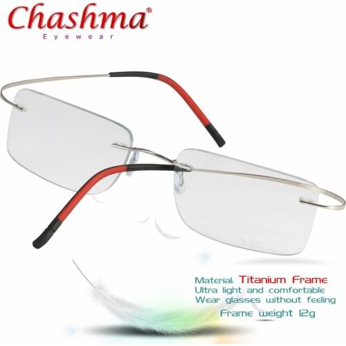 Pure Titanium Eyeglasses Frames Rimless Ultralight High Elasticity Optical Glasses Frame No Screw Design Rimless Spectacles