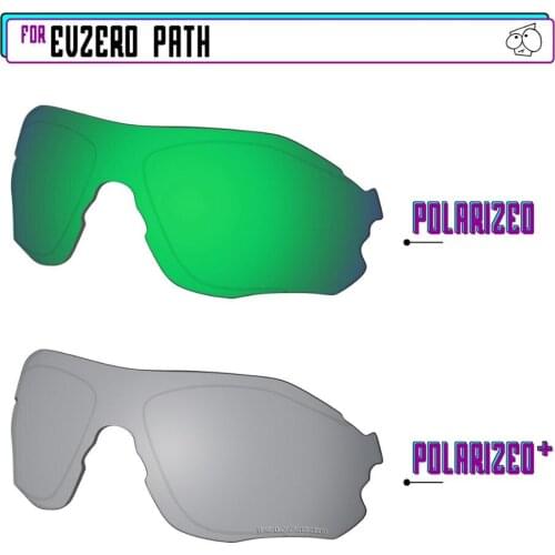EZReplace Polarized Replacement Lenses for - Oakley EVZero Path Sunglasses - SilverP Plus-Green P