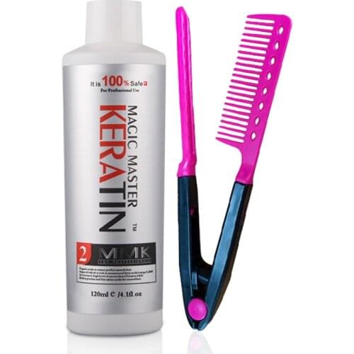 Portable 120ML Magic Master Keratin Treatment With Good Smelling Straighten Damaged Firzzy Hair Get One Free Red Comb