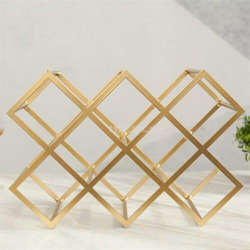 Simple Hexagon Geometric Wine Rack Metal Iron 1-8 Bottle Mount Grape Wine Stand Rack Living Room Bar Cabinet Wine Display Shelf