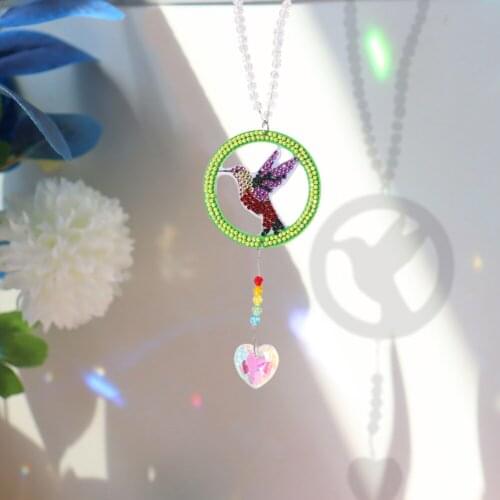 Bird Owl Butterfly Animal HANGing Prism Pendant Love Heart Crystal DIY Diamond Rhinetone Painting Craft Window Car Ornaments