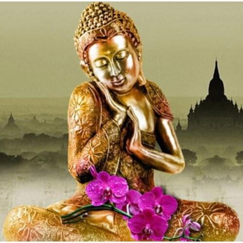 Religion 5D diamond painting cross stitch full diamond sets unfinished decorative Diy Diamond embroidery red orchid Buddha