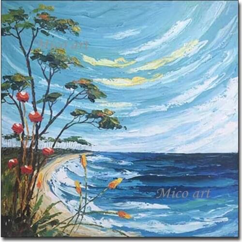 Hand-painted Seascape Wall Picture Canvas Art Modern Latest Landscape Oil Painting Wall Decor Artwork And Craft For Living Room