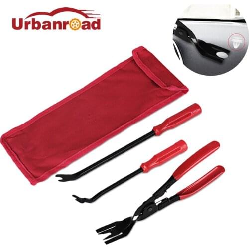 FISHBERG Auto Car Pry Bar Tool Panel Clip Removal Pliers Retaining Clip Remover Door Panel Trim Fastener Remover Puller + Bag