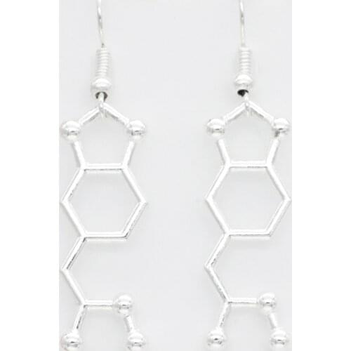 E049 Fashion Simple alloy earrings molecular science student earring jewelry