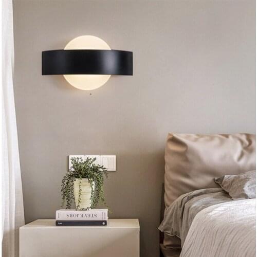 LED Nordic wall lamp modern minimalist living room lamp bedroom bedside balcony lamp corridor aisle wrought iron creative lamps