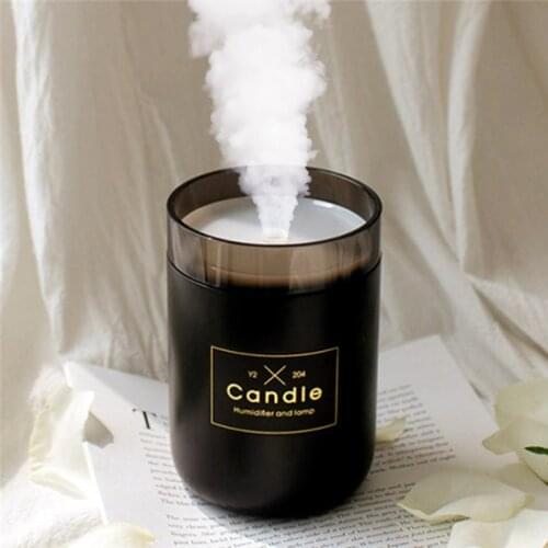 280ML Ultrasonic Air Humidifier Candle Romantic Soft Light USB Essential Oil Diffuser Car Purifier Aroma Anion Mist Maker