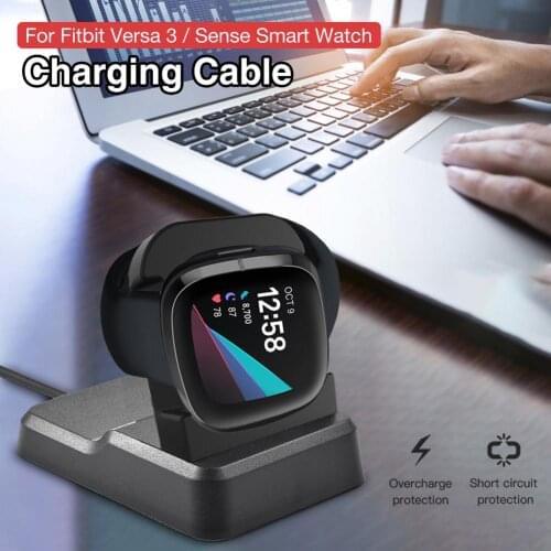 Watch Charger Adapter Base For Fitbit Versa 3 Fitbit Sense Charging Cable Cradle Cord Smart Watch USB Charging Dock
