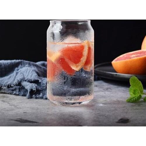 1Pcs 400ml/550ml Can Shape Glass Fashion Water Milk Juice Simple Juice Cup Beer Glass Shake GlassDessert Cup Cola Mug