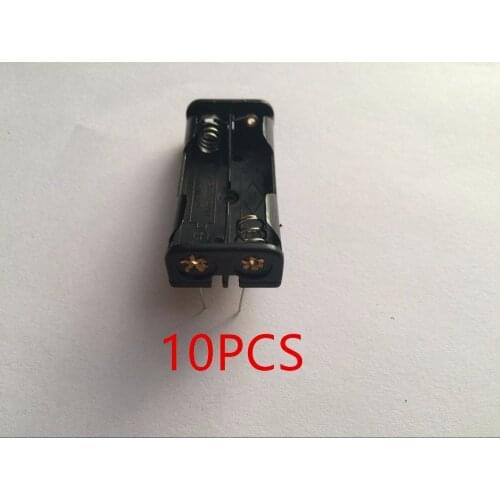 10PCS Plastic 2X1.5V AAA Battery Clip Holder With Pin Case Black Plastic Case Storage Box For 2XAAA Battery With Wire Lead Black