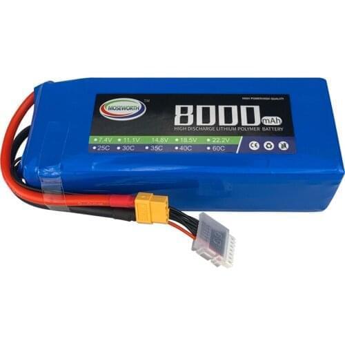 2S 3S 4S 5S 6S RC LiPo Battery 7.4V 11.1V 14.8V 18.5V 22.2V 8000mAh 25C35C For RC Airplane Drone Quadrotor Agricultural Aircraft