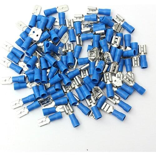 40Pcs/20Pairs Female Male Quick Connector Insulated Spade Crimp Terminal For 1.5-2.5mm2 Electrical Wire Cable Connection