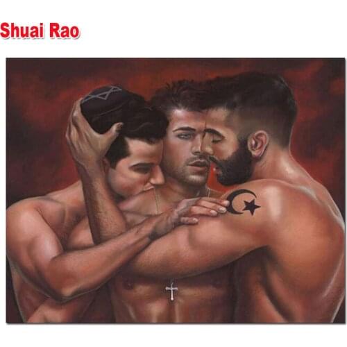 5d Diy Diamond Mosaic Gay Men Full Diamond Embroidery Full Display Rhinestones Pictures Soul Mates Diamond Painting Love Gift