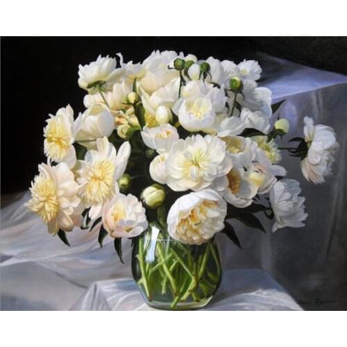 DIY 5D Diamond Embroidery Diamond Jasmine Flower round cube drill diamond Painting Cross Stitch Kits Home Decoration