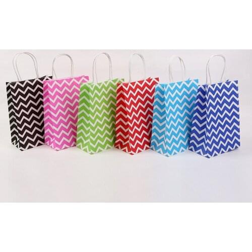 AVEBIEN New Kraft Paper Wave Pattern Handbag Clothing Accessories Gift Bag Wedding Birthday Party Candy Chocolate Packaging Bag