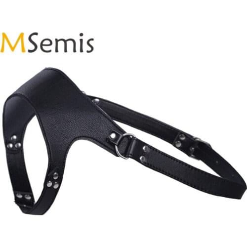Bdsm Bondage Men Lingerie Faux Leather Harness Men Arnes Hombre Adjustable One-shoulder Body Chest Harness Costume with Buckles