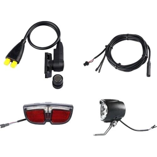 Hot-E-Bike Speed Sensor with Headlight Taillight and 1T2 Cable Kit for Tongsheng TSDZ2 Motor Electric Bicycle Accessories