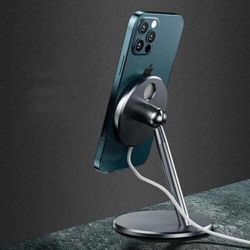 Magsafe Phone Charger Holder Aluminium Alloy Bracket For IPhone 12mini 12 Pro Max Rotation Magnetic Wireless Fast Charging Stand