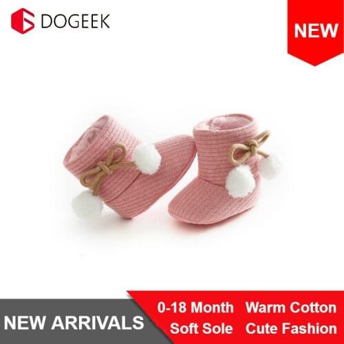 DOGEEK Winter Baby Snow Boots Warm Infant Girls Boys Warm Ankle Snow Boots Toddler Fur Plush Insole Buckle Boots Crib Shoes