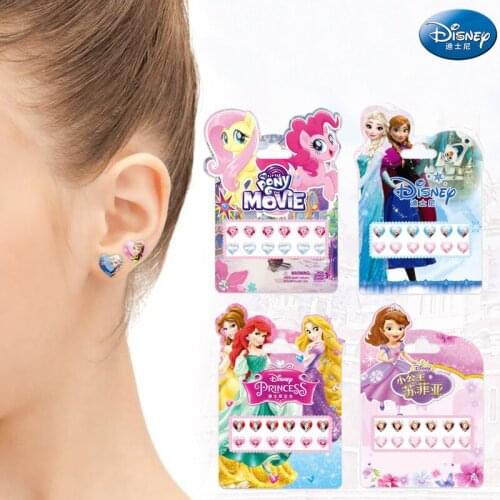 Disney Frozen elsa Anna 3D earrings stickers Princess Sophia Mickey Minnie kids Makeup DIY Toys Nail Stickers girls toys