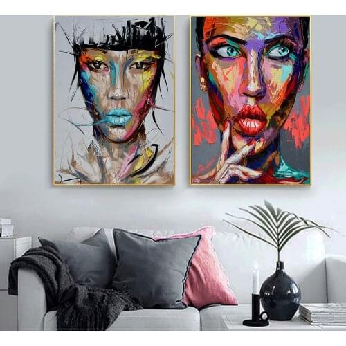 Graffiti Women Portrait Oil Painting Home Decor For Printed Canvas Decorative Wall Art Pictures Cuadros For Living Room Bed Room