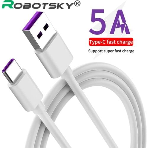 5A USB C Cable Type C Cable 0.5m/1m/2m/3m Fast Charger Cable PVC Pure Copper Quick Charging Cable For Huawei P20 P30 For Samsung