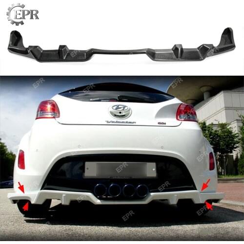 Carbon Rear Diffuser Lip For Hyundai Veloster Non Turbo C Factory Style Diffuser Body Kits Tuning Trim Accessories For Veloster