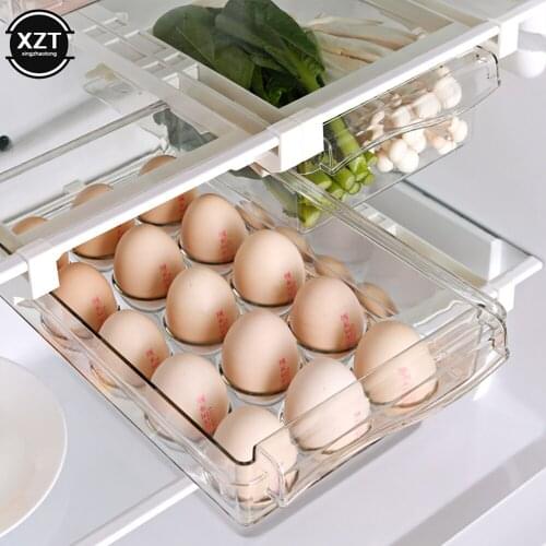 Refrigerator Storage Box Portable Basket Large Capacity Vegetables Egg Fruit Holder Clipping Hanging Drawer Kitchen Storage