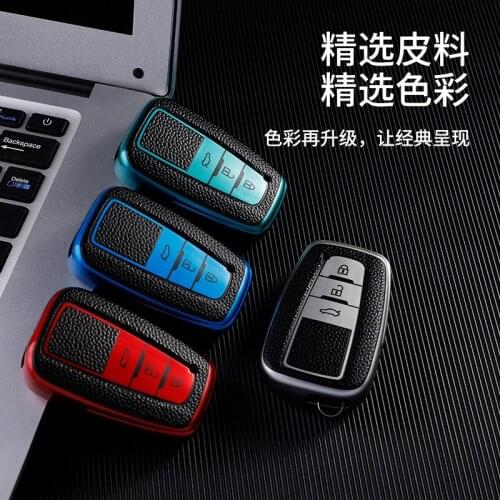 Leather +Tpu Key Cover Case For Toyota Prius Camry Corolla C-HR Chr Rav4 Prado 2018 Car Accessories Keychain Covers Protect