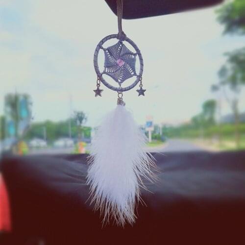Dream Catcher Car Accessory Interior For Girls Feather Car Mirror Hanging Pendant In Auto Ethnic Home Decor Lucky Car Ornaments