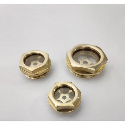 M33 M36 M42 Metric Male Brass Hex Head Oil Sight Glass For Air Compressor Machine Tool