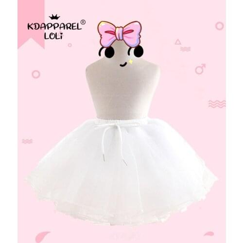 Lolita Sweet Fluffy Skirt Petticoat Costume Girls Tutu Women White Short 4-layer Boneless Under-skirt For Dresses Cosplay Suit