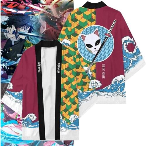 HOT Fashion Anime Cosplay Kimono Demon Slayer Tomioka Giyuu Costume Women Adult Clothes Student Trendy Coat Cloak Pajamas