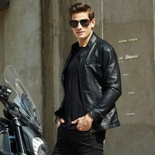 PU Leather Velvet Jackets Men Slim fit keep Warm Motorcycle mens Jacket, Black ,Coffe, Wine Red, Autumn Winter Pop male Coat