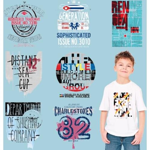 Letter stickers Heat Transfer PVC Patch Ironing stickers DIY Appliques Patches for clothing Washable Garment Accessories