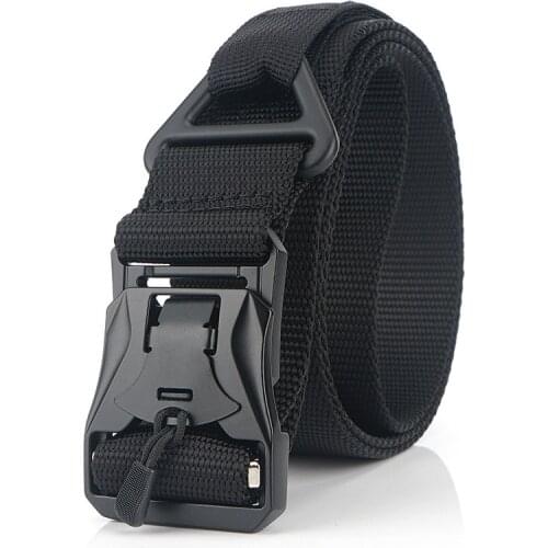 Outdoor tactical belt military training special forces training canvas pants belt mens magnetic buckle automatic buckle elastic