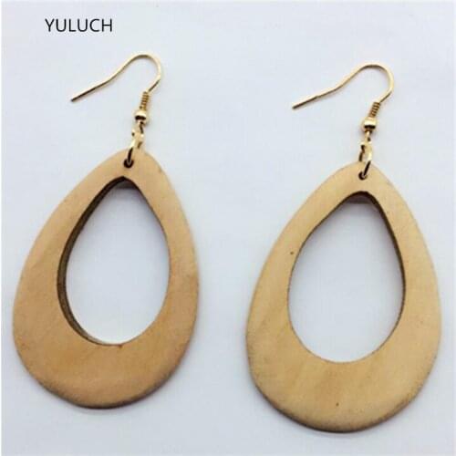Pair personality New design Big handmade Natural african red wood tree earrings jewelry lot