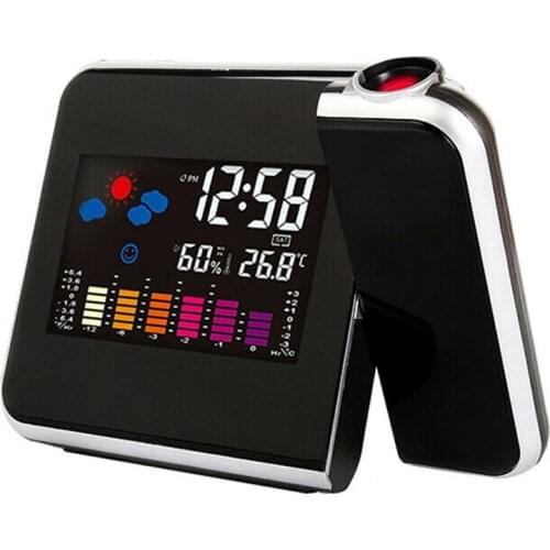 Projection Alarm Clock LED Digital Display Weather Station Calendar Thermometer Hygrometer Home Decor Ornaments