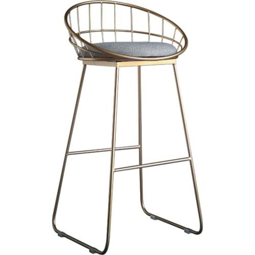 Simple Bar Stool Wrought Iron Bar Chair Gold High Stool Modern Dining Chair Iron Leisure Chair Nordic Tabouret De Bar Taburete